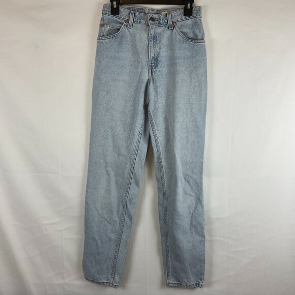 Levi's Orange Tab 950 Jeans 7 Juniors Relaxed Fit Tapered Leg Light Blue - Picture 1 of 11